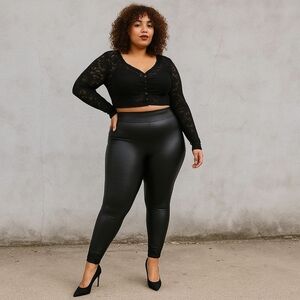 Torrid Full-Length Faux Leather Leggings - Black - Size 4 - NWT